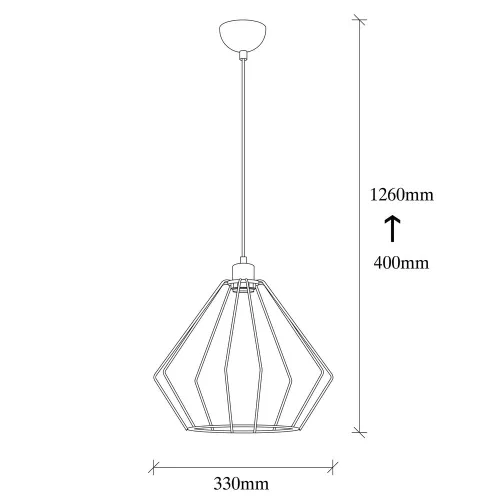 Modern industrial chandelier, black metal housing, diameter 33 cm, adjustable height (126 cm), E27 socket (max. 40 W), IP20, perfect for home and office decoration, stylish and functional lighting solution