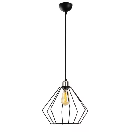 Modern industrial chandelier, black metal housing, diameter 33 cm, adjustable height (126 cm), E27 socket (max. 40 W), IP20, perfect for home and office decoration, stylish and functional lighting solution