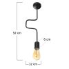 Modern Black Wall Lamp, MDF Body, 60 x 12 x 33 cm, E27 Socket (Max 40W), IP20, Pluggable, Laser-Cut Design, Stylish & Functional Lighting for Any Space