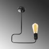 Modern Black Wall Lamp, MDF Body, 60 x 12 x 33 cm, E27 Socket (Max 40W), IP20, Pluggable, Laser-Cut Design, Stylish & Functional Lighting for Any Space
