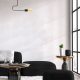Modern Black Wall Lamp, MDF Body, 60 x 12 x 33 cm, E27 Socket (Max 40W), IP20, Pluggable, Laser-Cut Design, Stylish & Functional Lighting for Any Space