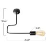 Modern Black Wall Lamp, MDF Body, 60 x 12 x 33 cm, E27 Socket (Max 40W), IP20, Pluggable, Laser-Cut Design, Stylish & Functional Lighting for Any Space