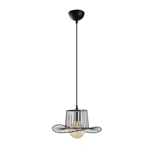 Modern black chandelier, diameter 30 cm, adjustable height 110 cm | Metal housing, E27 Socket Max 40W, IP20 | Stylish lighting for home and office use, elegant, monochrome design, perfect for any space