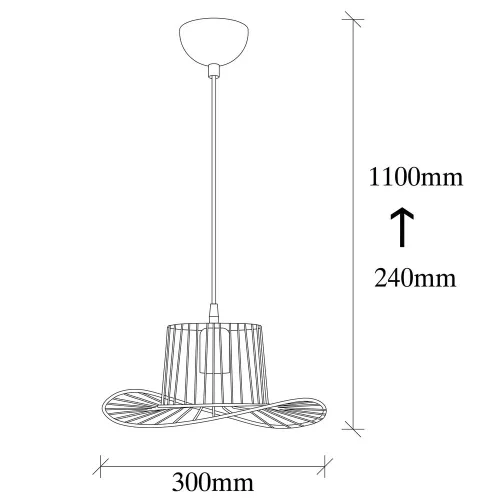 Modern black chandelier, diameter 30 cm, adjustable height 110 cm | Metal housing, E27 Socket Max 40W, IP20 | Stylish lighting for home and office use, elegant, monochrome design, perfect for any space