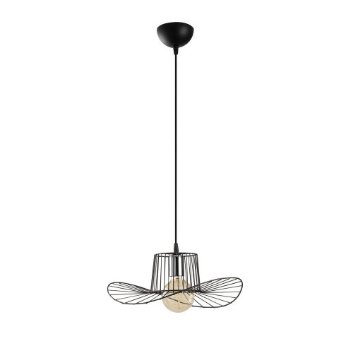 Modern black chandelier, adjustable height 110 cm, diameter 38 cm | Iron Body, E27 Socket Max 40W, IP20 | Stylish lighting for home and office use, elegant, monochrome design, perfect for any space