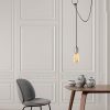 Modern Black Wall Lamp, MDF Body, 60 x 12 x 33 cm, E27 Socket (Max 40W), IP20, Pluggable, Laser-Cut Design, Stylish & Functional Lighting for Any Space