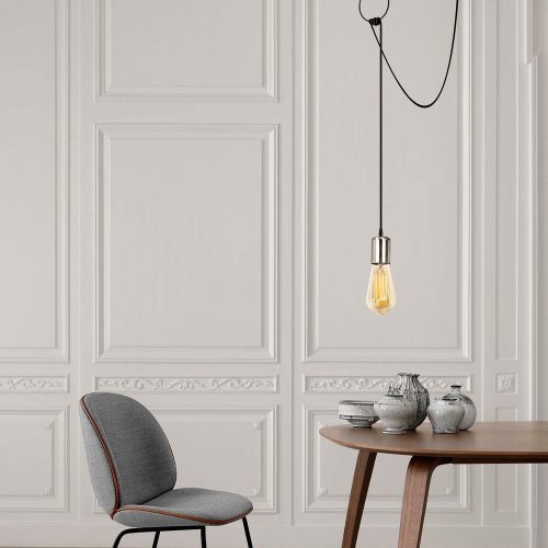Modern Black Wall Lamp, MDF Body, 60 x 12 x 33 cm, E27 Socket (Max 40W), IP20, Pluggable, Laser-Cut Design, Stylish & Functional Lighting for Any Space