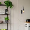 Modern Black Wall Lamp, MDF Body, 60 x 12 x 33 cm, E27 Socket (Max 40W), IP20, Pluggable, Laser-Cut Design, Stylish & Functional Lighting for Any Space
