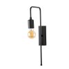 Modern Black Wall Lamp, MDF Body, 60 x 12 x 33 cm, E27 Socket (Max 40W), IP20, Pluggable, Laser-Cut Design, Stylish & Functional Lighting for Any Space
