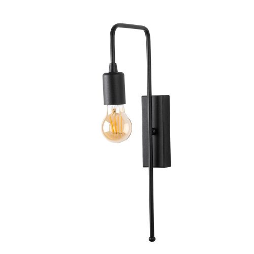 Industrial wall lamp, black metal housing, 6 x 22 cm, height 42 cm | E27 socket, max 40W, IP20 | Modern, monochrome design, perfect for home, office and creative spaces, stylish and functional lighting