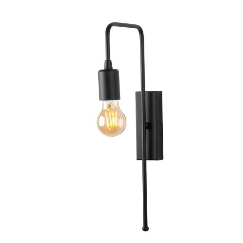 Industrial wall lamp, black metal housing, 6 x 22 cm, height 42 cm | E27 socket, max 40W, IP20 | Modern, monochrome design, perfect for home, office and creative spaces, stylish and functional lighting