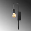 Modern Black Wall Lamp, MDF Body, 60 x 12 x 33 cm, E27 Socket (Max 40W), IP20, Pluggable, Laser-Cut Design, Stylish & Functional Lighting for Any Space