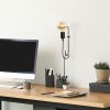 Modern Black Wall Lamp, MDF Body, 60 x 12 x 33 cm, E27 Socket (Max 40W), IP20, Pluggable, Laser-Cut Design, Stylish & Functional Lighting for Any Space