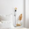 Modern Black Wall Lamp, MDF Body, 60 x 12 x 33 cm, E27 Socket (Max 40W), IP20, Pluggable, Laser-Cut Design, Stylish & Functional Lighting for Any Space