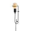 Modern Black Wall Lamp, MDF Body, 60 x 12 x 33 cm, E27 Socket (Max 40W), IP20, Pluggable, Laser-Cut Design, Stylish & Functional Lighting for Any Space