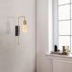 Modern Black Wall Lamp, MDF Body, 60 x 12 x 33 cm, E27 Socket (Max 40W), IP20, Pluggable, Laser-Cut Design, Stylish & Functional Lighting for Any Space