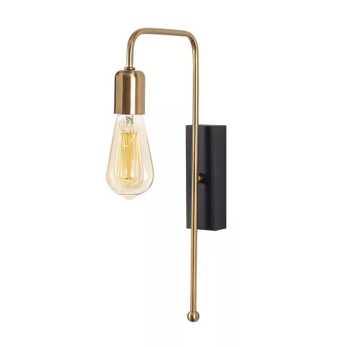 Elegant wall lamp, gold and black, height 42 cm | Metal housing, E27 socket (max. 40W) | Base plate: 15 x 6 cm | Contains setup instructions | Perfect for glamorous interior design and modern spaces