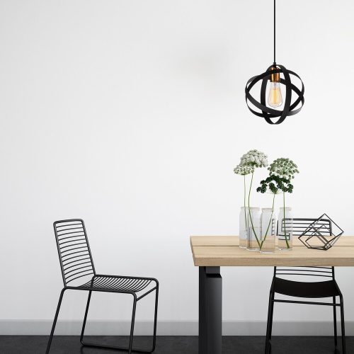 Modern Black Wall Lamp, MDF Body, 60 x 12 x 33 cm, E27 Socket (Max 40W), IP20, Pluggable, Laser-Cut Design, Stylish & Functional Lighting for Any Space