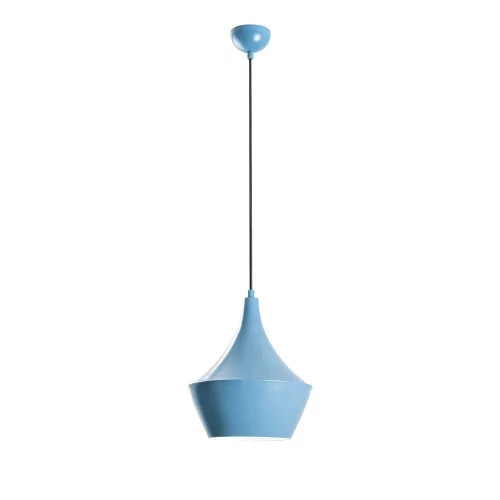 Elegant light blue chandelier, adjustable height 37-130 cm, metal body, Ø23 cm shade, Ø10 cm base, 90 cm cable, E27 socket (max. 40 W), perfect for modern living spaces, IP20 classification