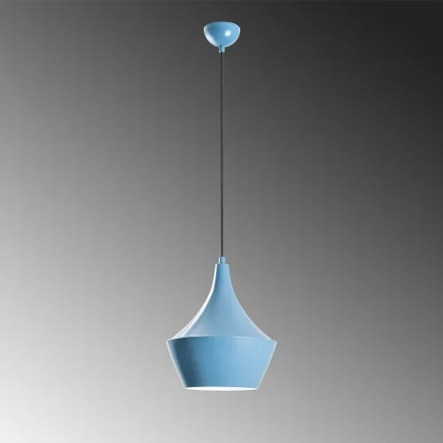 Elegant light blue chandelier, adjustable height 37-130 cm, metal body, Ø23 cm shade, Ø10 cm base, 90 cm cable, E27 socket (max. 40 W), perfect for modern living spaces, IP20 classification