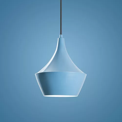 Elegant light blue chandelier, adjustable height 37-130 cm, metal body, Ø23 cm shade, Ø10 cm base, 90 cm cable, E27 socket (max. 40 W), perfect for modern living spaces, IP20 classification