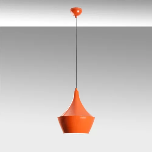 Stylish orange chandelier, adjustable height 37-130 cm, metal body Ø23 h:30 cm, base Ø10 h:7 cm, 1 x E27 Max 40 W socket, perfect for modern living spaces, elegant design, bulb not included