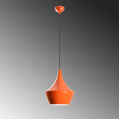 Stylish orange chandelier, adjustable height 37-130 cm, metal body Ø23 h:30 cm, base Ø10 h:7 cm, 1 x E27 Max 40 W socket, perfect for modern living spaces, elegant design, bulb not included