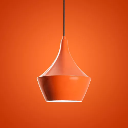 Stylish orange chandelier, adjustable height 37-130 cm, metal body Ø23 h:30 cm, base Ø10 h:7 cm, 1 x E27 Max 40 W socket, perfect for modern living spaces, elegant design, bulb not included