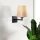 Modern Wall Lamp, Iron Body with Fabric Cap, 18 x 24 cm, Height 30 cm, E27 Socket Max 40W, IP20, Black & Cream | Stylish Industrial & Scandinavian Design for Home & Office Lighting