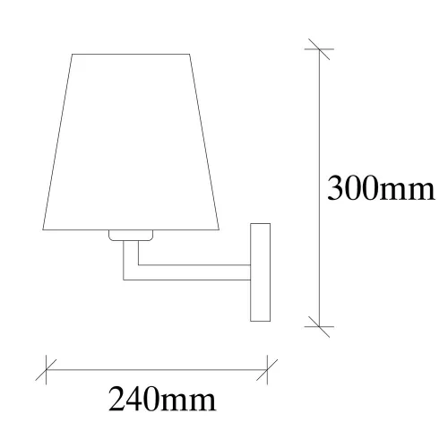 Modern wall lamp, iron body, fabric with cap, 18 x 24 cm, height 30 cm, E27 socket max. 40W, IP20, black-cream | Stylish industrial and Scandinavian design for home and office lighting