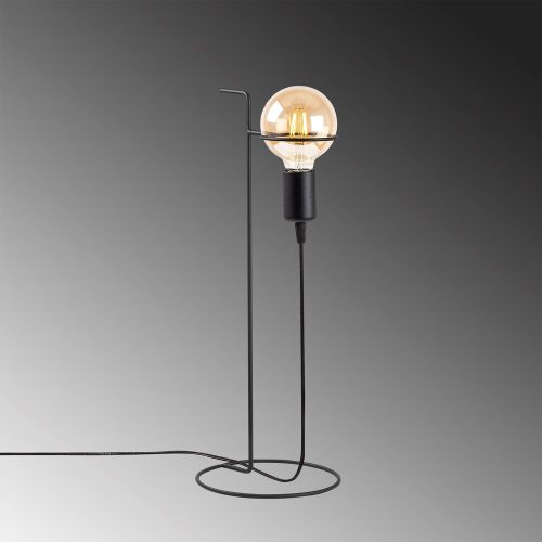 Modern black table lamp, metal housing, 19 cm diameter x 51 cm height | On/Off Switching cable, 200 cm long | E27 socket, max 40W | Stylish industrial and Scandinavian design for home and office