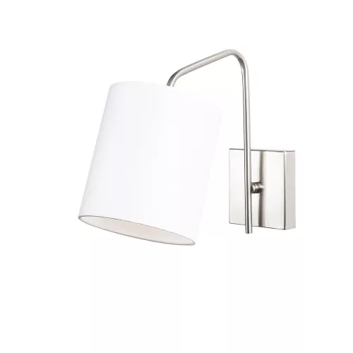 Scandinavian wall lamp, metal housing with fabric cap, 14 x 27 cm, height: 24 cm, E27 socket max. 40 W, nickel-white, IP20, includes installation instructions, elegant design for modern spaces