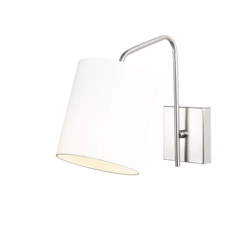 Scandinavian wall lamp, metal housing with fabric cap, 14 x 27 cm, height: 24 cm, E27 socket max. 40 W, nickel-white, IP20, includes installation instructions, elegant design for modern spaces