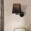 Modern Black Wall Lamp, MDF Body, 60 x 12 x 33 cm, E27 Socket (Max 40W), IP20, Pluggable, Laser-Cut Design, Stylish & Functional Lighting for Any Space