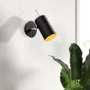 Modern Black Wall Lamp, MDF Body, 60 x 12 x 33 cm, E27 Socket (Max 40W), IP20, Pluggable, Laser-Cut Design, Stylish & Functional Lighting for Any Space