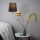 Modern Wall Lamp with Metal Body & Fabric Cap, Gold & Black, 18 x 24 cm | Height: 30 cm, E27 Socket Max 40W | Stylish Scandinavian Design for Glamorous Home Decor & Ambient Lighting