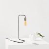 Modern Industrial Table Lamp, Black & Nickel, 17 x 28 cm, Height: 55 cm | Metal Body, Fabric Cap, On/Off Switch on Cable, 200 cm Length, E27 Socket Max 40W | Stylish Lighting for Home & Office