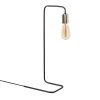 Modern Industrial Table Lamp, Black & Nickel, 17 x 28 cm, Height: 55 cm | Metal Body, Fabric Cap, On/Off Switch on Cable, 200 cm Length, E27 Socket Max 40W | Stylish Lighting for Home & Office