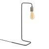 Modern Industrial Table Lamp, Black & Nickel, 17 x 28 cm, Height: 55 cm | Metal Body, Fabric Cap, On/Off Switch on Cable, 200 cm Length, E27 Socket Max 40W | Stylish Lighting for Home & Office
