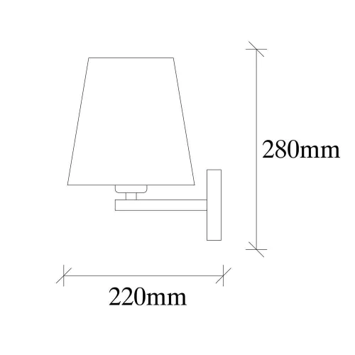 Scandinavian wall lamp, iron body fabric with cap, 18 x 24 cm, height 30 cm, E27 socket max. 40 W, IP20, elegant black, nickel and cream finish, perfect for modern home decor and ambient lighting