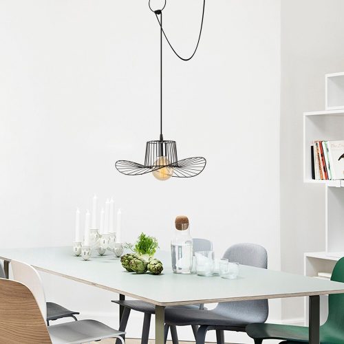 Modern Black Wall Lamp, MDF Body, 60 x 12 x 33 cm, E27 Socket (Max 40W), IP20, Pluggable, Laser-Cut Design, Stylish & Functional Lighting for Any Space