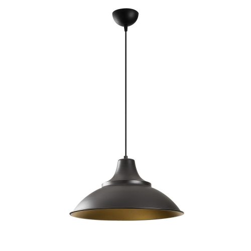 Modern industrial chandelier, black and gold, diameter 44 cm, height 121 cm | Adjustable height, E27 socket, IP20 | Perfect for Scandinavian and innovative decoration in home and office spaces