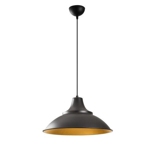 Modern industrial chandelier, black and gold, diameter 44 cm, height 121 cm | Adjustable height, E27 socket, IP20 | Perfect for Scandinavian and innovative decoration in home and office spaces