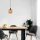 Elegant Scandinavian Chandelier, Gold & Black, 20 x 20 cm, Height: 116 cm | Adjustable Height, E27 Socket (Max 40W) | Stylish Metal Body with Glass Cap | Perfect for Nostalgic & Southwestern Decor