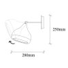Modern Black Wall Lamp, MDF Body, 60 x 12 x 33 cm, E27 Socket (Max 40W), IP20, Pluggable, Laser-Cut Design, Stylish & Functional Lighting for Any Space