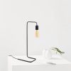 Modern Black Table Lamp, Metal Body, 17 x 28 cm, Height 55 cm | On/Off Switch on Cable, 200 cm Length | E27 Socket, Max 40W | Stylish Industrial Design for Home & Office Lighting