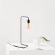 Modern Black Table Lamp, Metal Body, 17 x 28 cm, Height 55 cm | On/Off Switch on Cable, 200 cm Length | E27 Socket, Max 40W | Stylish Industrial Design for Home & Office Lighting