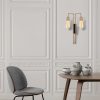 Modern Black Wall Lamp, MDF Body, 60 x 12 x 33 cm, E27 Socket (Max 40W), IP20, Pluggable, Laser-Cut Design, Stylish & Functional Lighting for Any Space