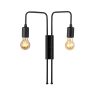 Modern Black Wall Lamp, MDF Body, 60 x 12 x 33 cm, E27 Socket (Max 40W), IP20, Pluggable, Laser-Cut Design, Stylish & Functional Lighting for Any Space