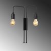 Modern Black Wall Lamp, MDF Body, 60 x 12 x 33 cm, E27 Socket (Max 40W), IP20, Pluggable, Laser-Cut Design, Stylish & Functional Lighting for Any Space